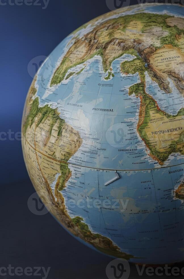 Exploring World Geography Detailed Globe with Continents and Oceans photo