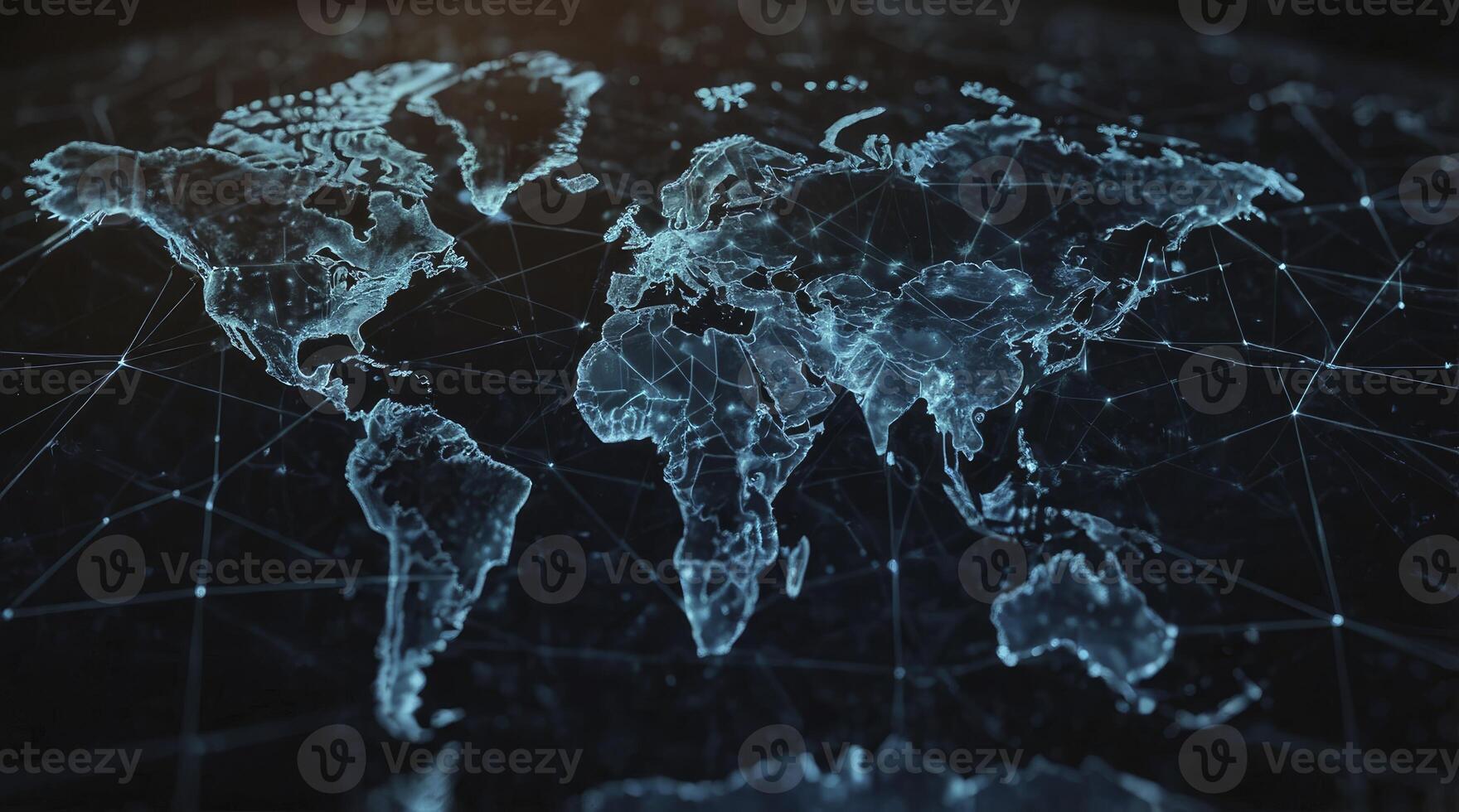 Global Network Connecting World Map Depicting Communication and Modern Technology photo
