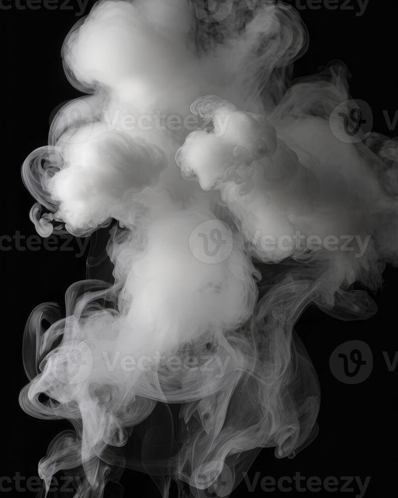 Wispy White Smoke Flowing Against a Dark Background for Abstract Visuals photo