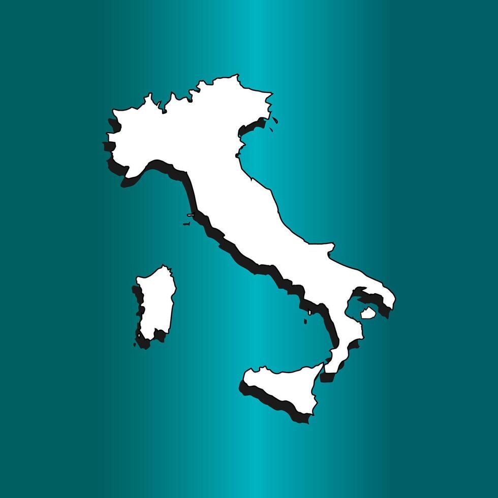 italy country map symbol icon white color blue gradient background vector