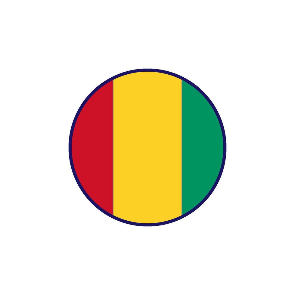 round Guinea flag on a white background vector