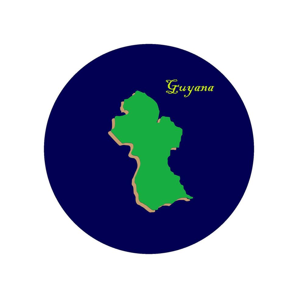 High detailed map of Guyana. Outline map of Guyana. South America vector