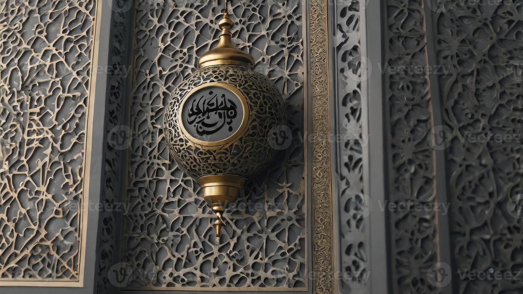 Hanging Arabic Lantern Lamp with Intricate Patterns and Detailed Design photo