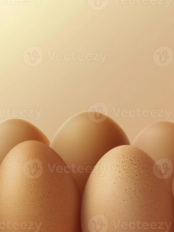 Close-up of Brown Eggs on a Beige Background Ready for Cooking photo