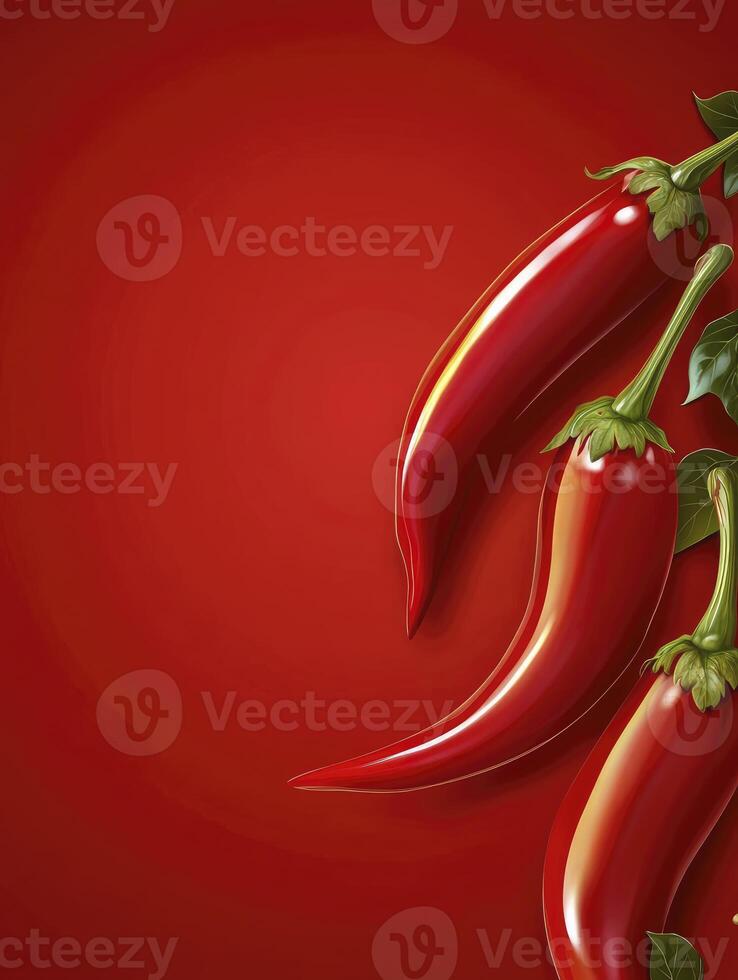 Vibrant Red Chili Peppers Still Life for Culinary or Design Projects photo