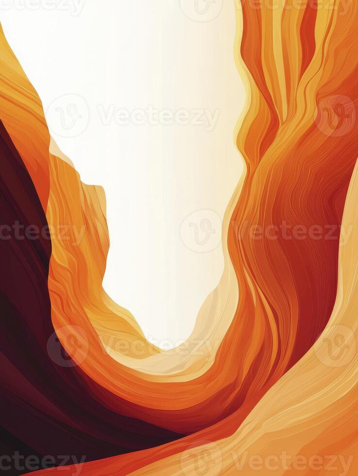 Sandstone Canyon Art Print with Warm Orange and Yellow Color Palette photo