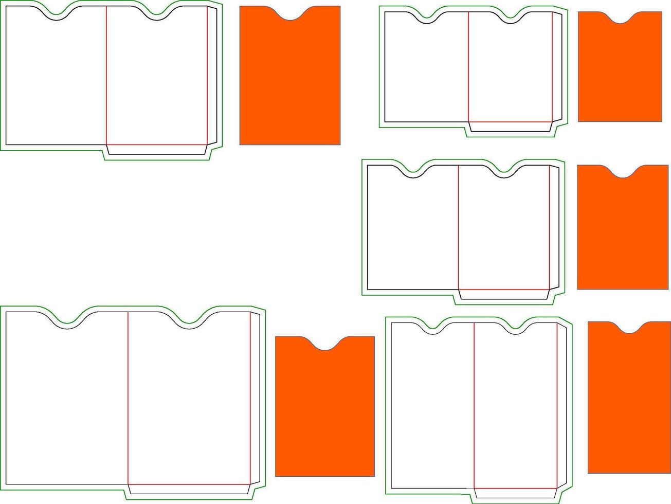 Card Sleeve Pocket Envelope Dieline Template vector