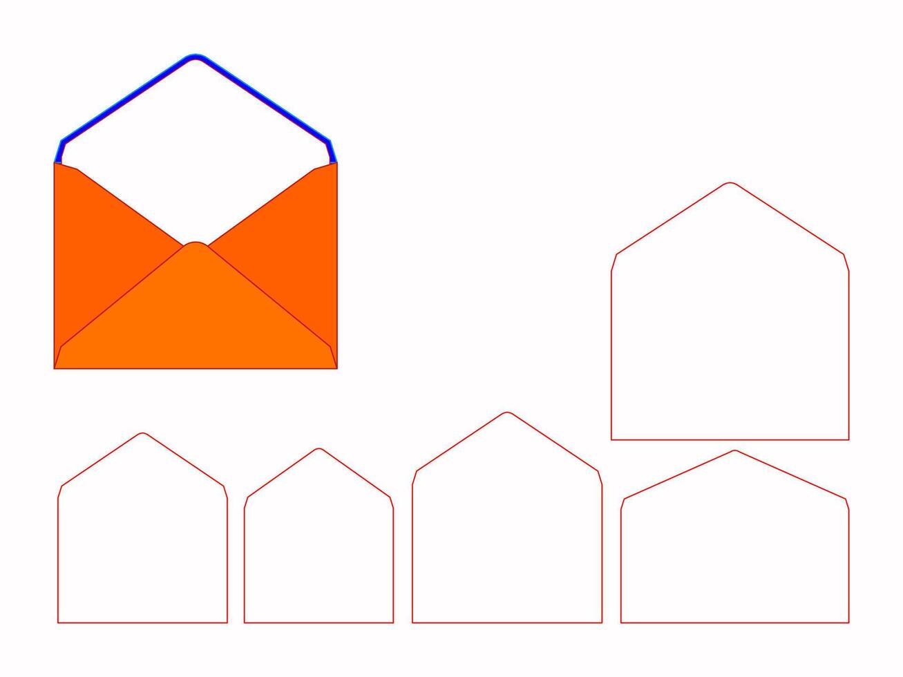 5 Sizes EURO OR BARONIAL Envelope Liner Template vector