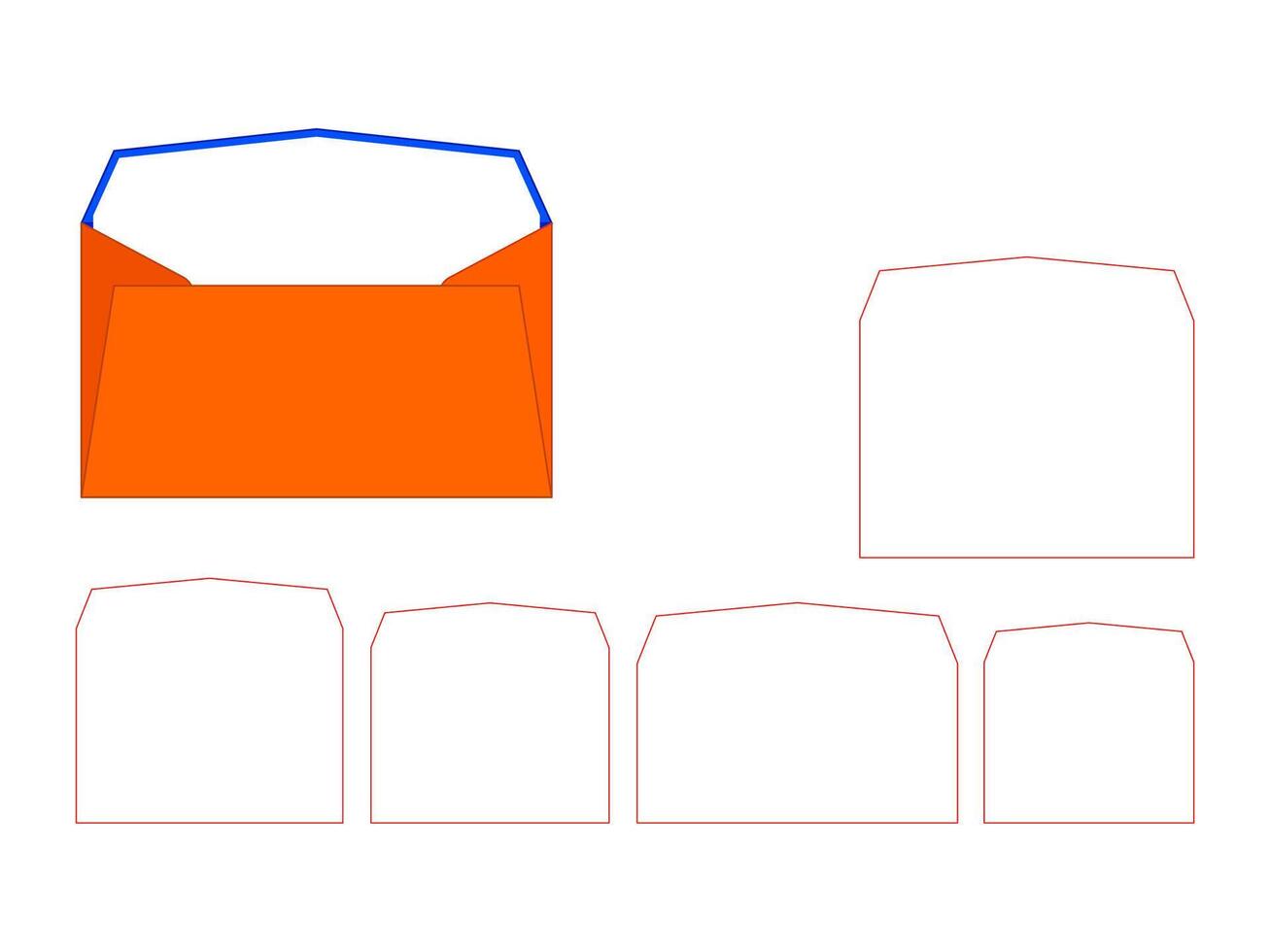 5 Sizes Business Envelope LINER Template vector