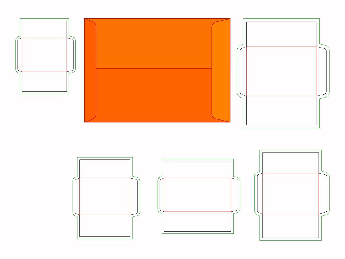 Catalog envelope template Popular 5 sizes vector