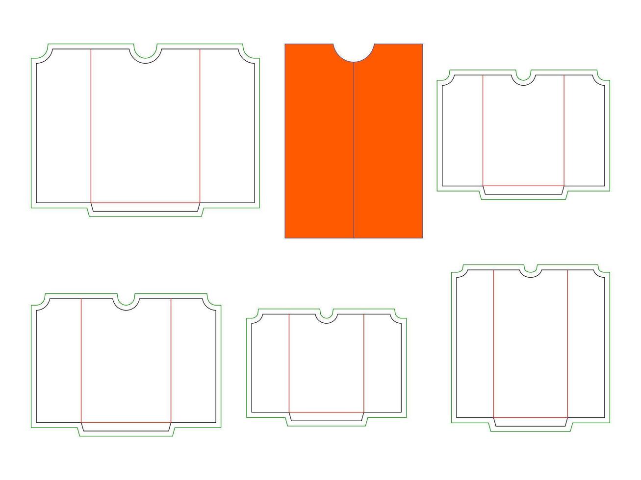Pocket Envelope Dieline Template vector