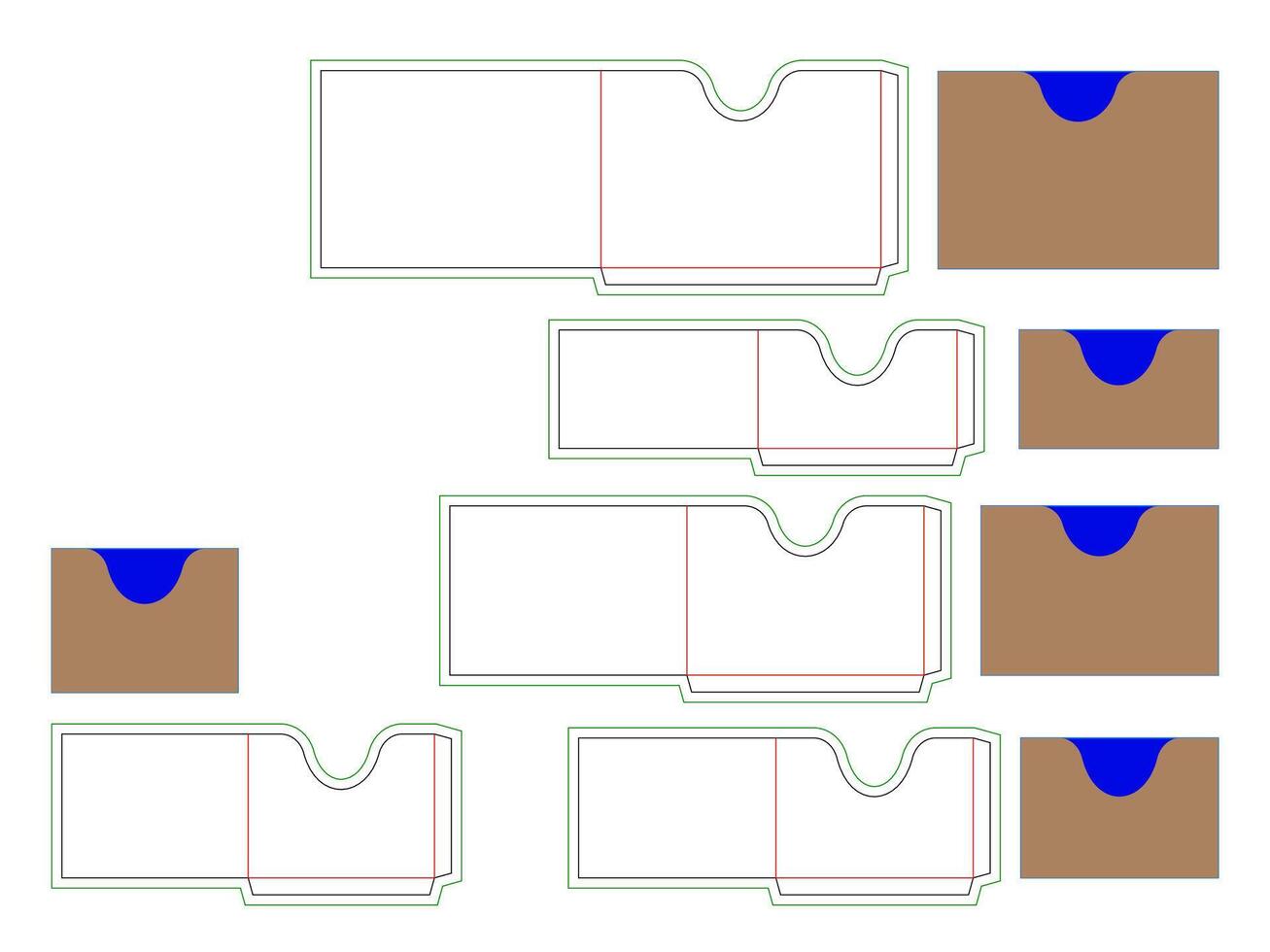 Decorative Die Set Pocket Envelope Dieline Template vector