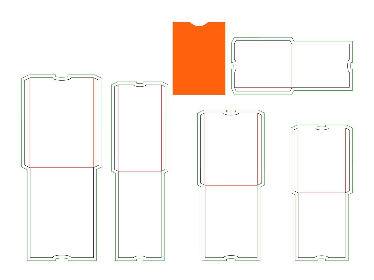 Card Holder Pocket Envelope Dieline Template vector