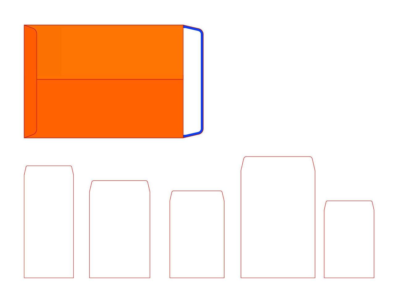 5 Sizes CATALOG Envelope LINER Template vector