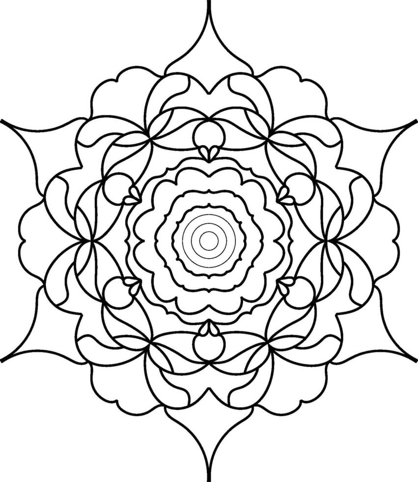 A mandala coloring page with a flower design vector