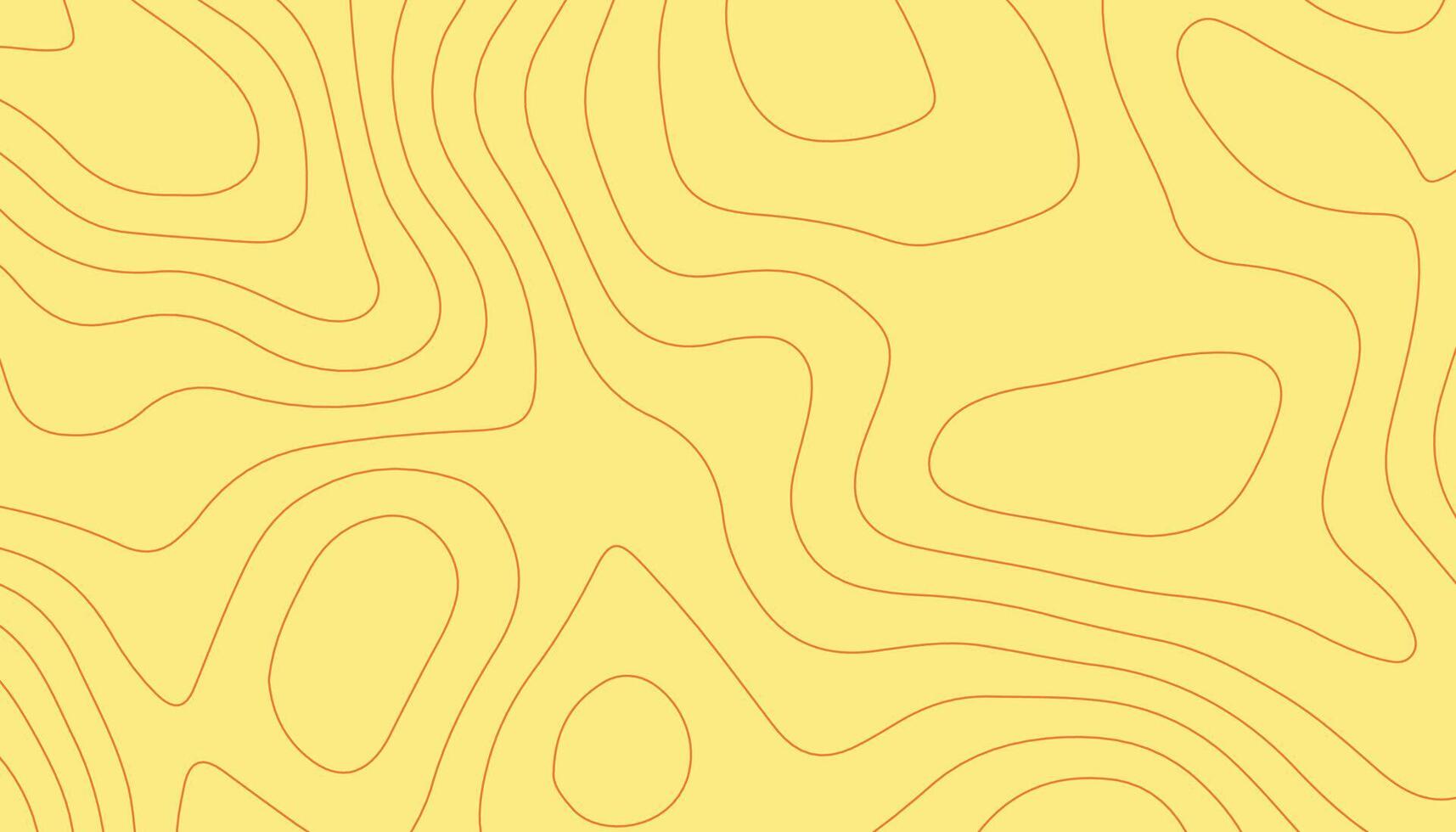 Yellow Topographic Line Pattern. Abstract Contour Map Background vector