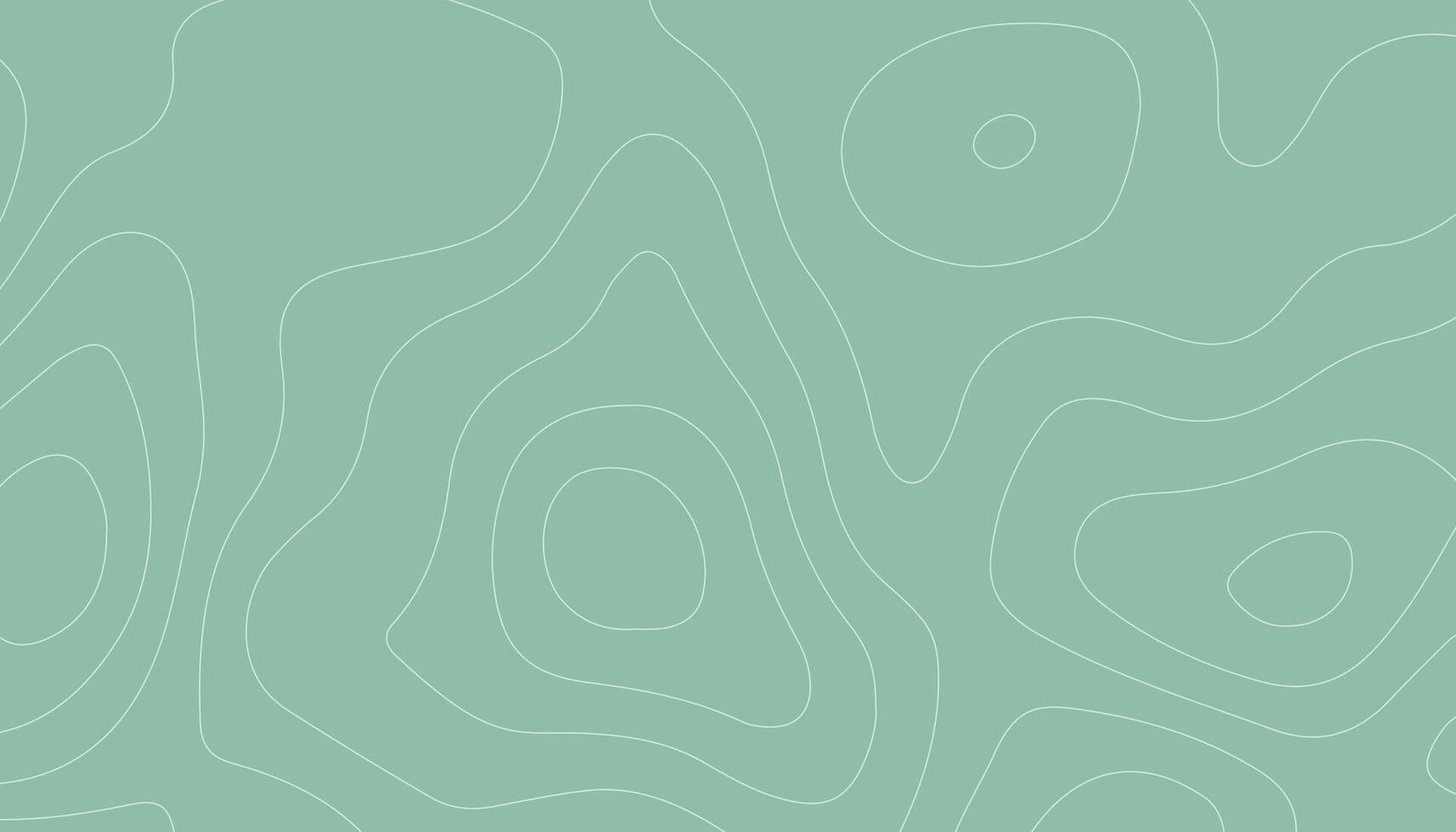 Minimalist Topographic Map Background. Abstract Contour Line Design in Soft Sage Green vector