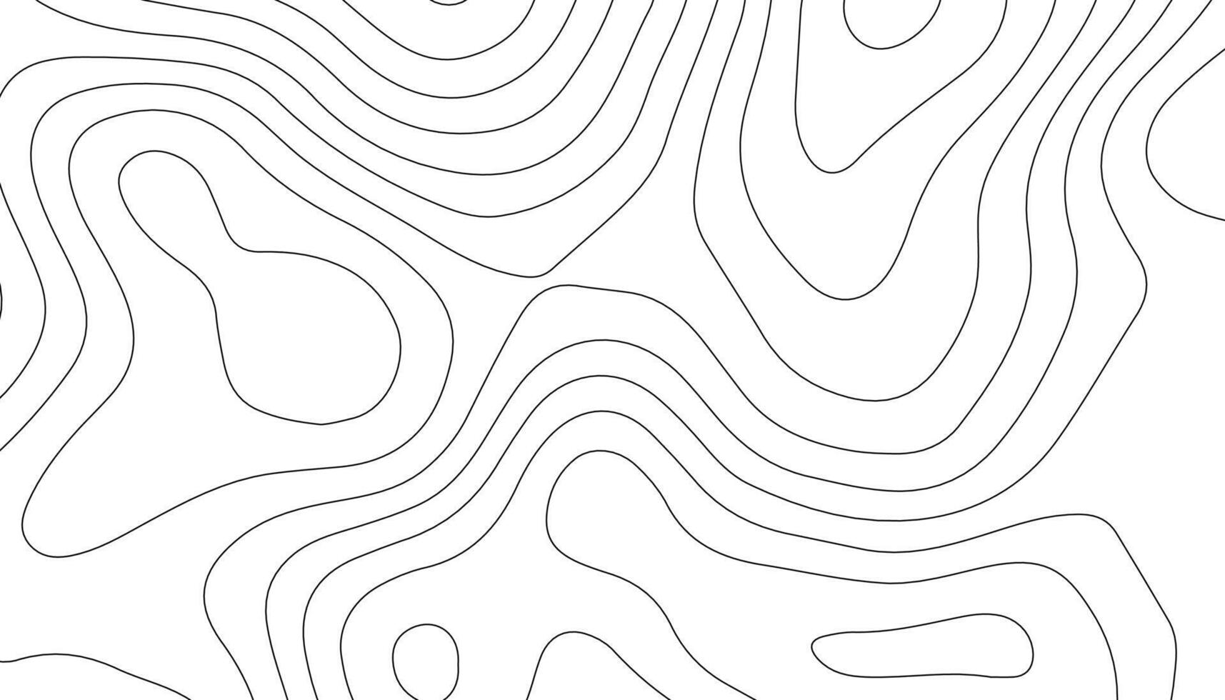 Minimalist Topographic Map Background. Black Contour Line Abstract Design on White vector