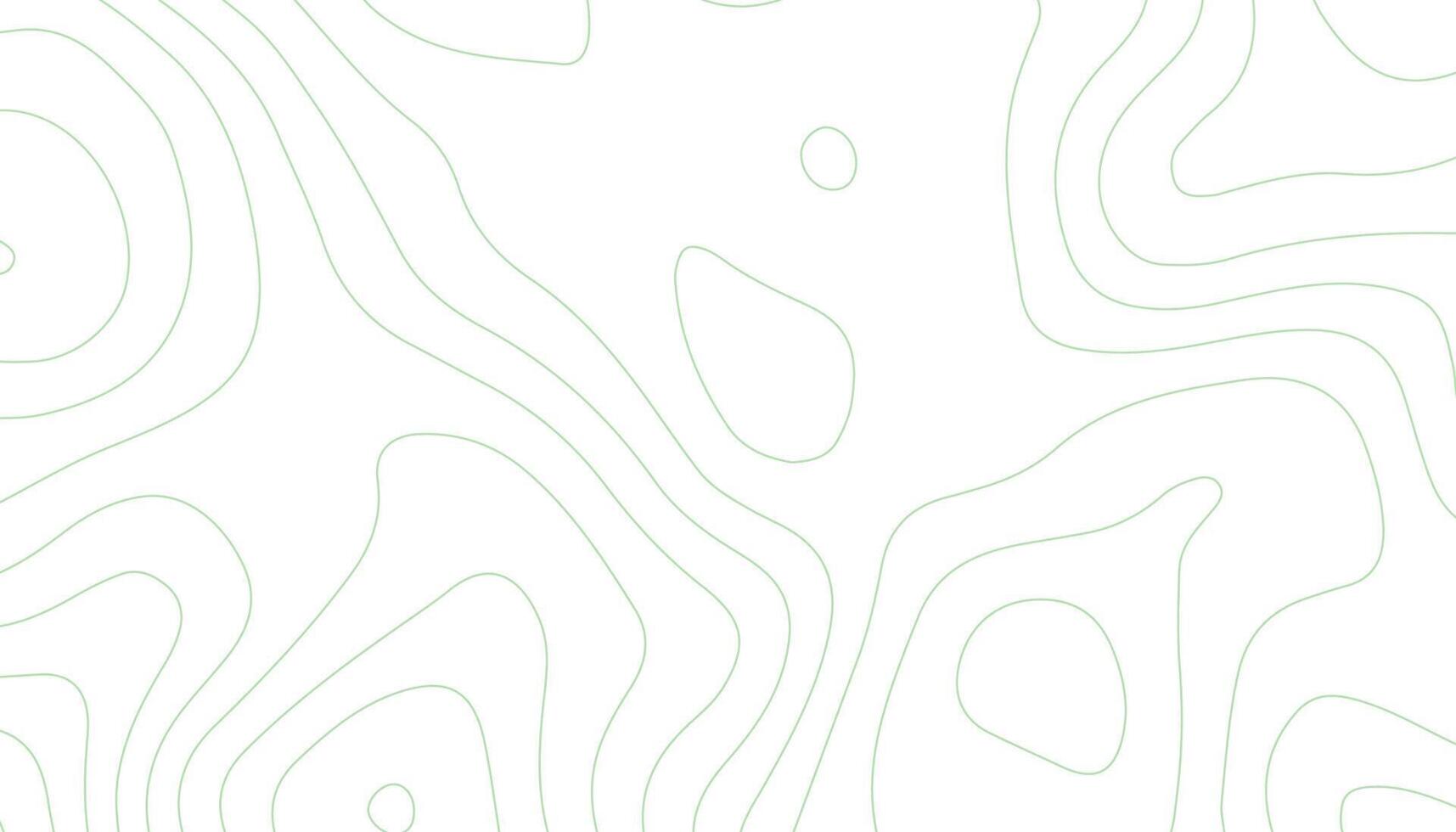 Minimalist Green Topographic Map Background. Abstract Contour Line Design on White vector