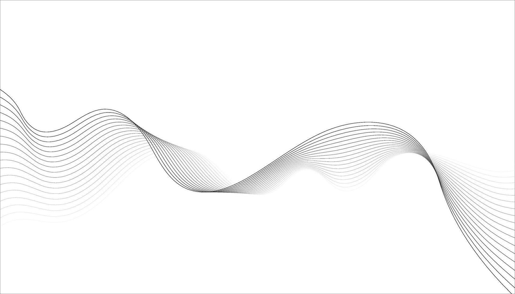 Abstract Wavy Line Background. Minimalist Black and White Flowing Curve Design vector