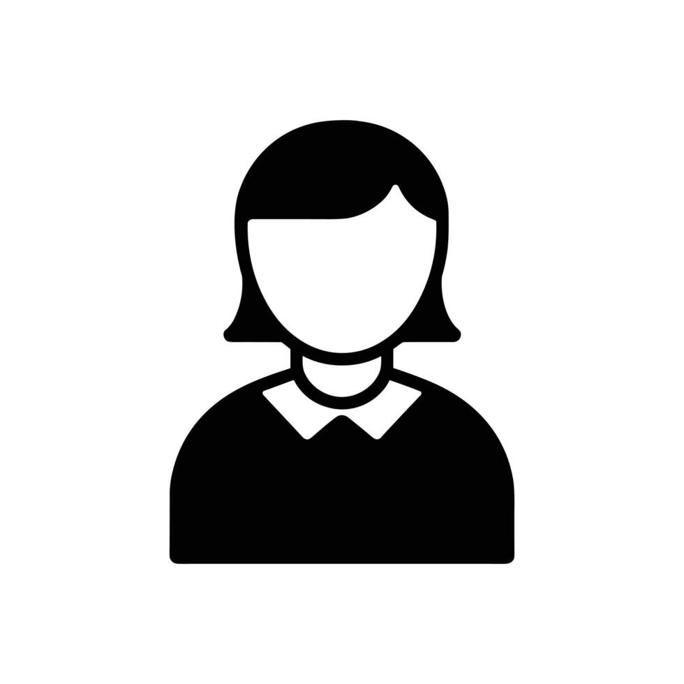 Minimalist , Simple icon representing a user profile or avatar. The icon features a silhouette vector