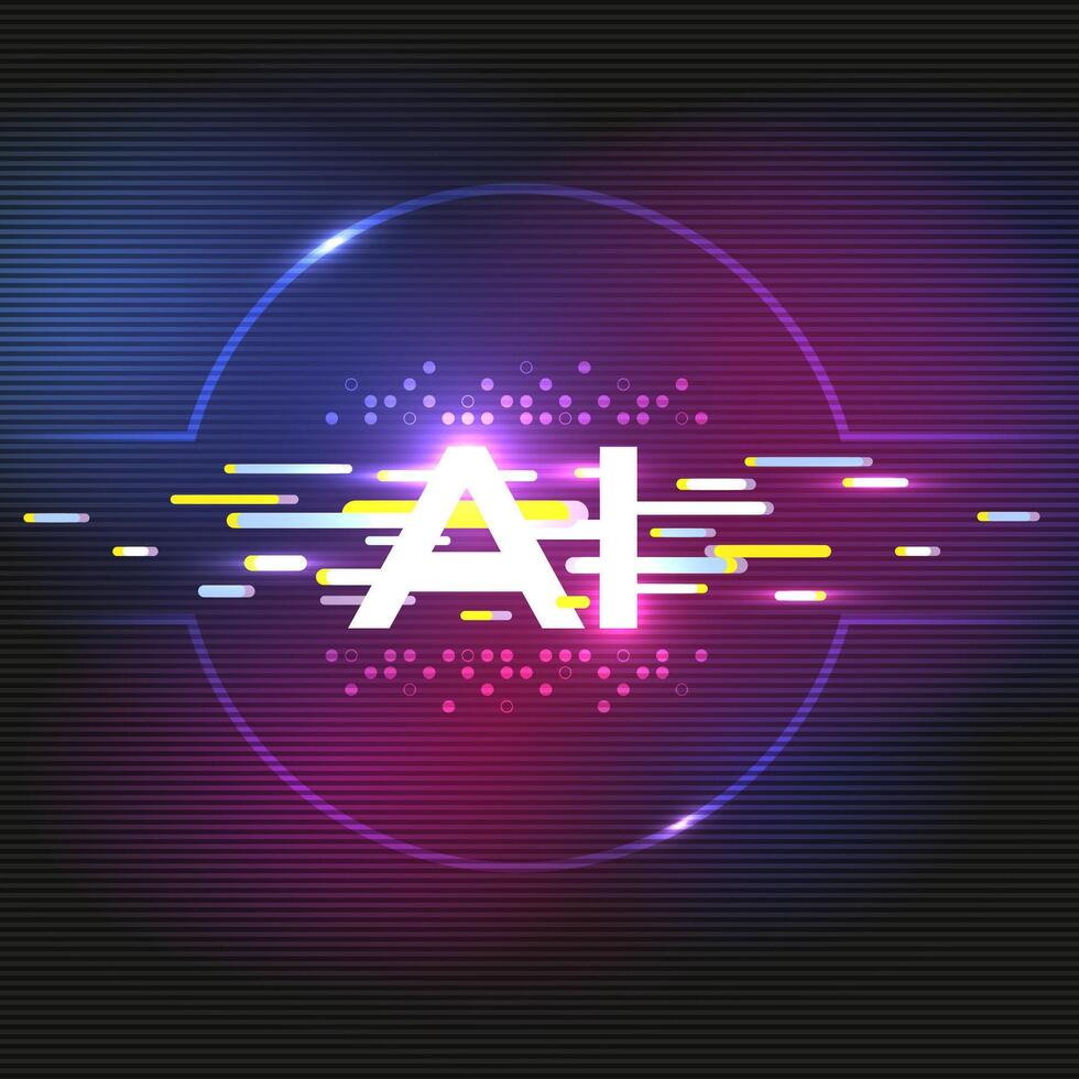 The concept of artificial intelligence AI vector