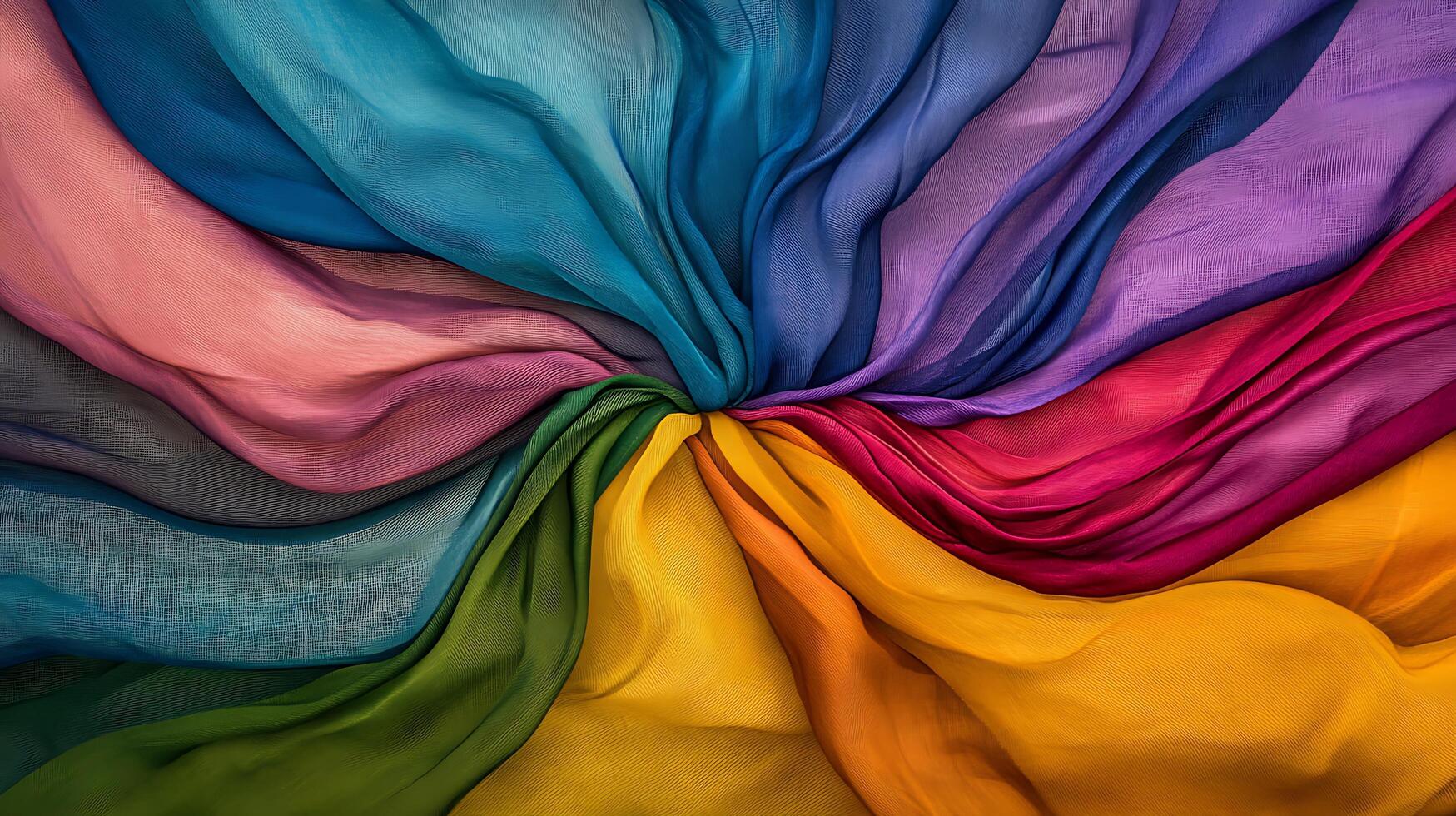 Colorful fabric with a circular pattern photo