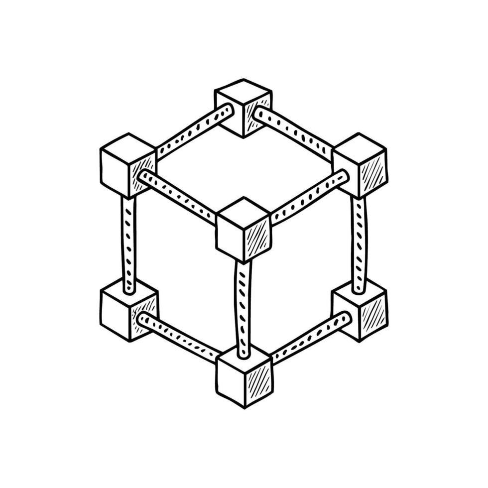 A blockchain structure where each node represents a transaction vector
