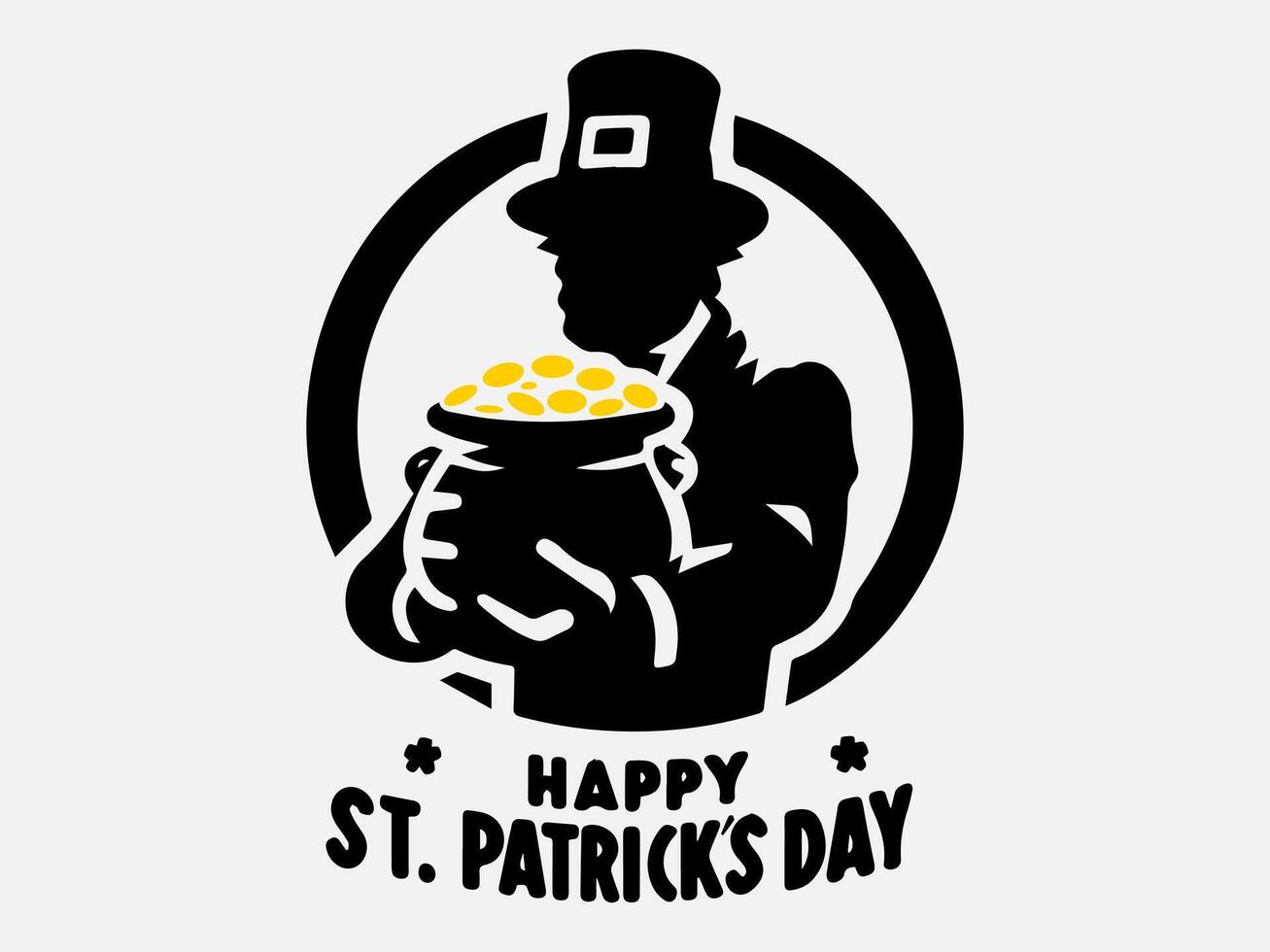 Cheerful St. Patrick's Day Silhouette Illustration for Digital Art vector