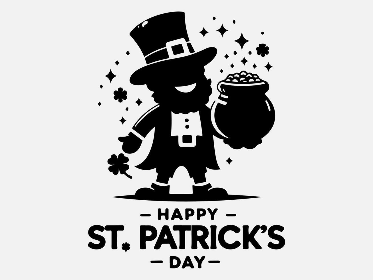 Vintage St. Patrick's Day Silhouette Illustration for Posters and Banners vector