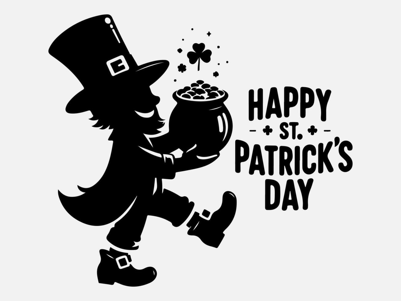 Creative St. Patrick's Day Silhouette Illustration for Social Media Graphics vector
