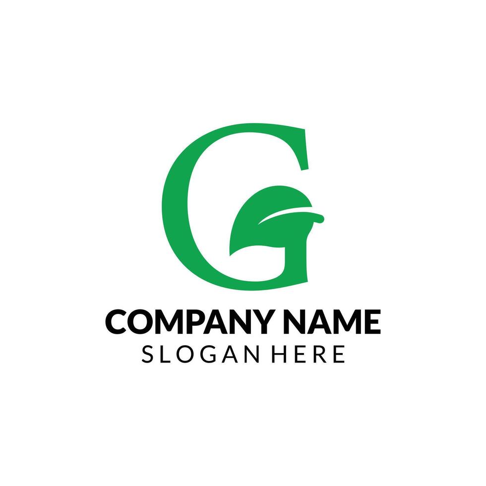 G Leaf Letter Logo Design Template vector