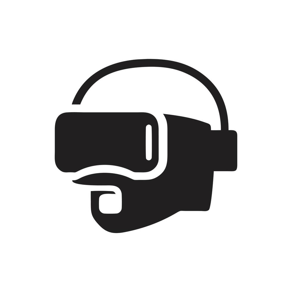 A black and white image of a man wearing a virtual reality headset vector
