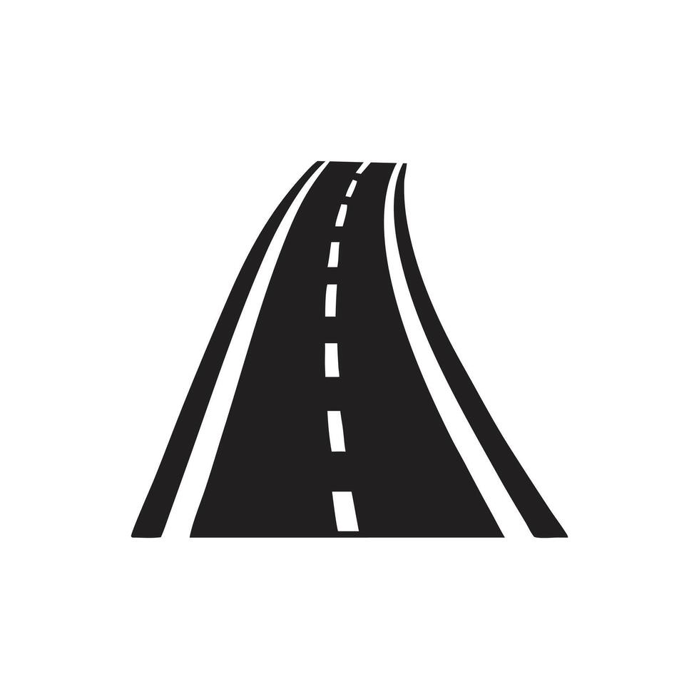 A black and white road with a white line vector
