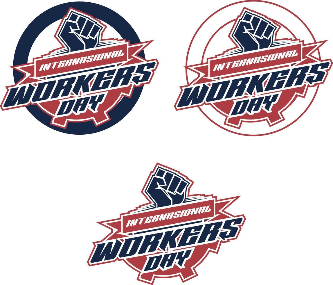 International Workers' Day typography design featuring bold and modern lettering. Perfect for posters, banners, and digital content. vector