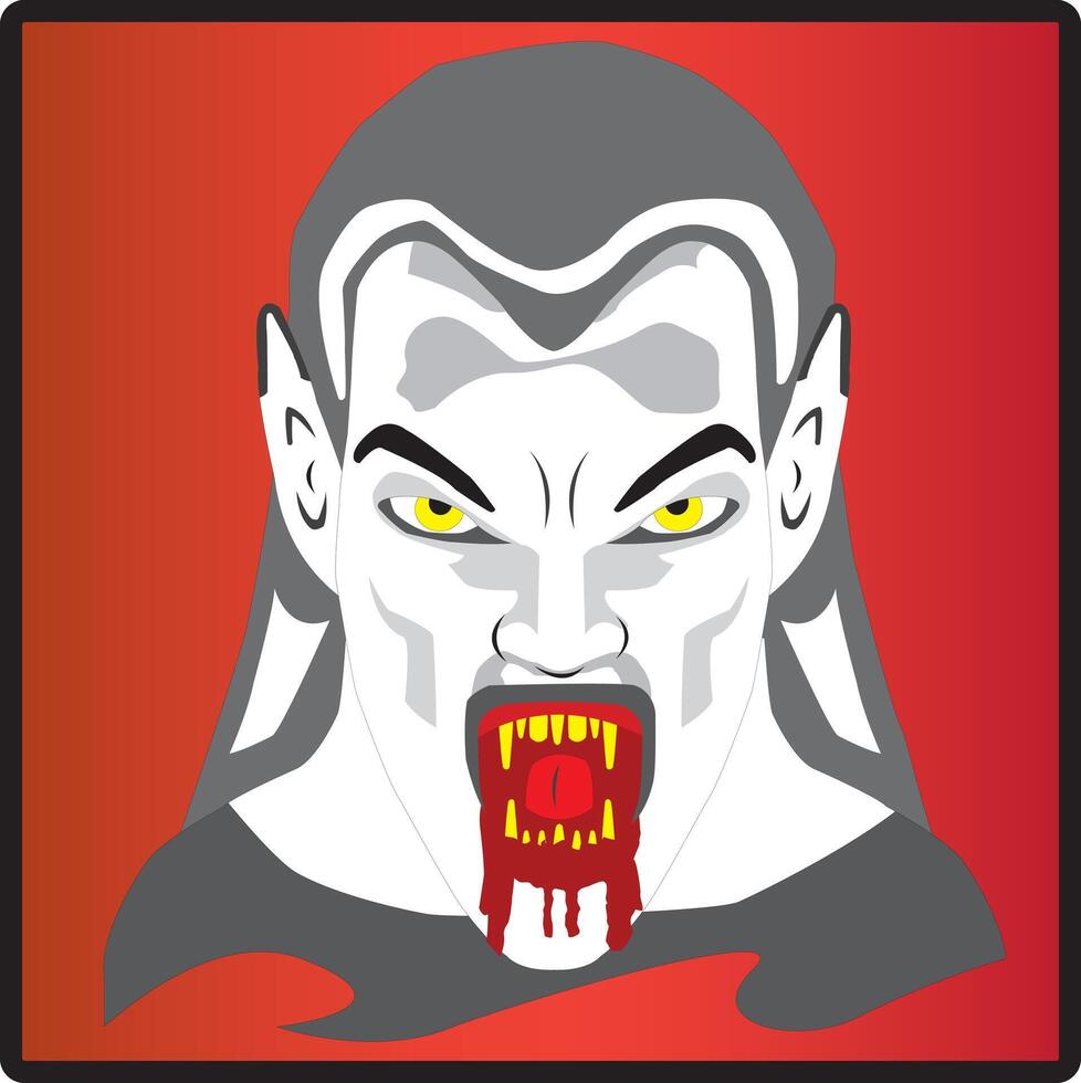 Face of Vampire for Sticker and Background vector