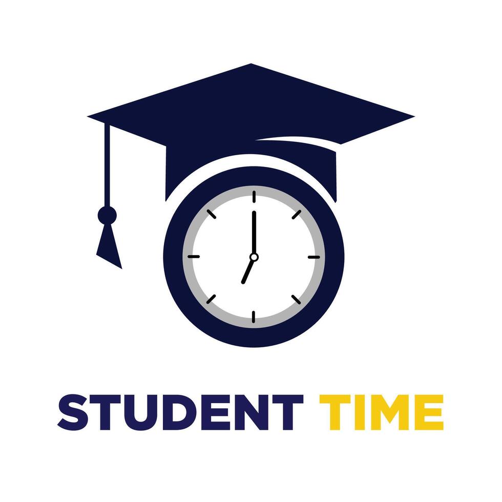 Student time logo template. This design suitable for education. vector
