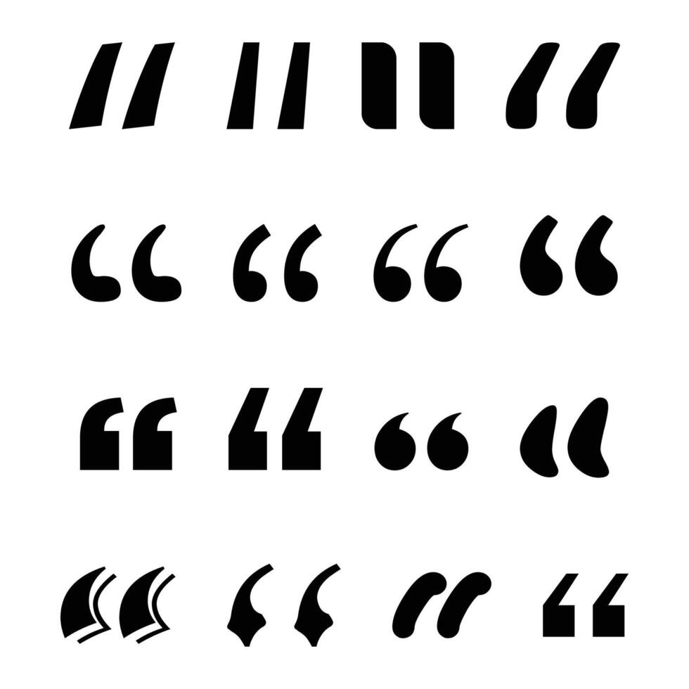 Set of quote mark, quotes icon sign design vector