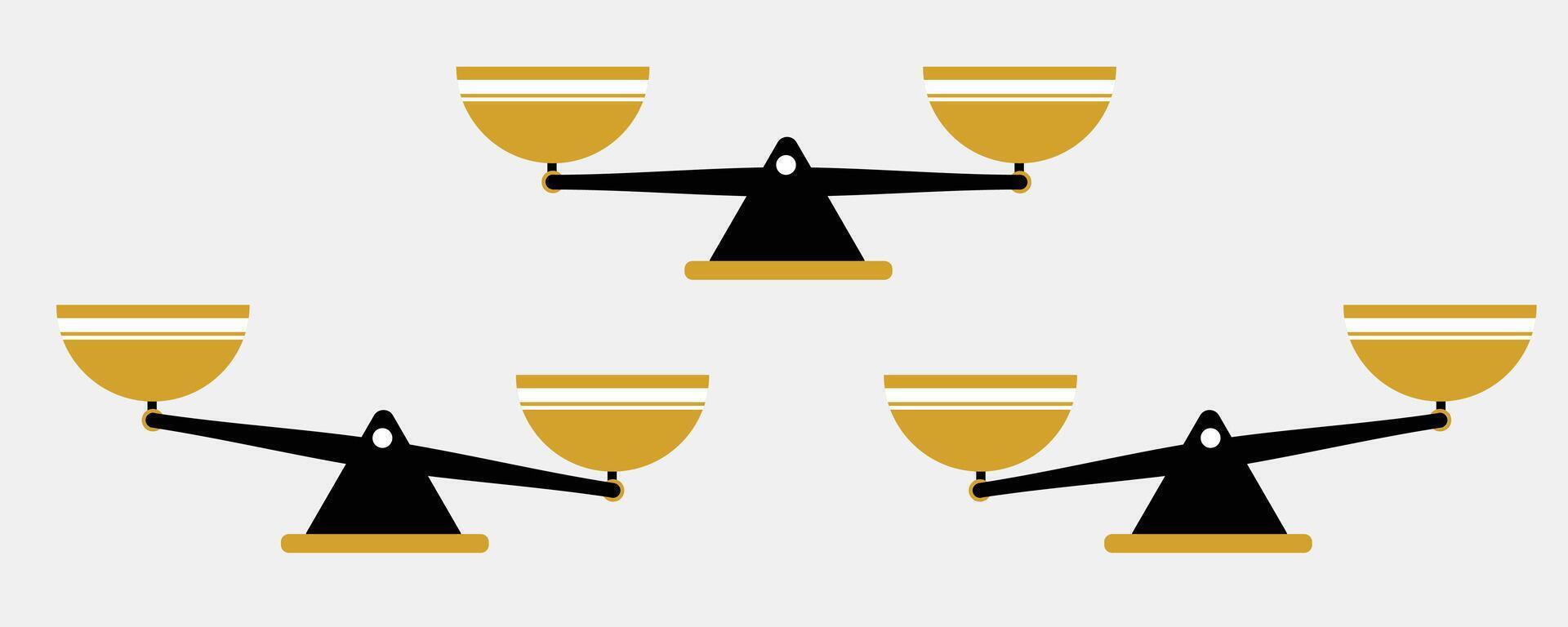 of set of different scales in a flat style on white background. vector