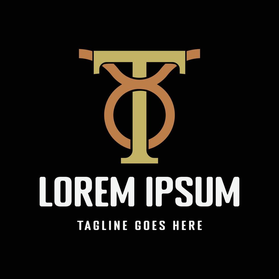 Initial Letter T with Taurus Symbol for Zodiac Horoscope Icon Illustration Logo Design vector