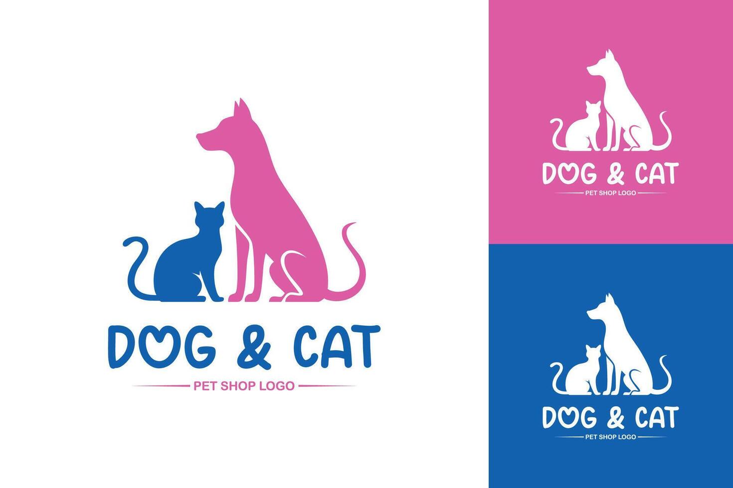 Dog and cat logo design symbol identity vector