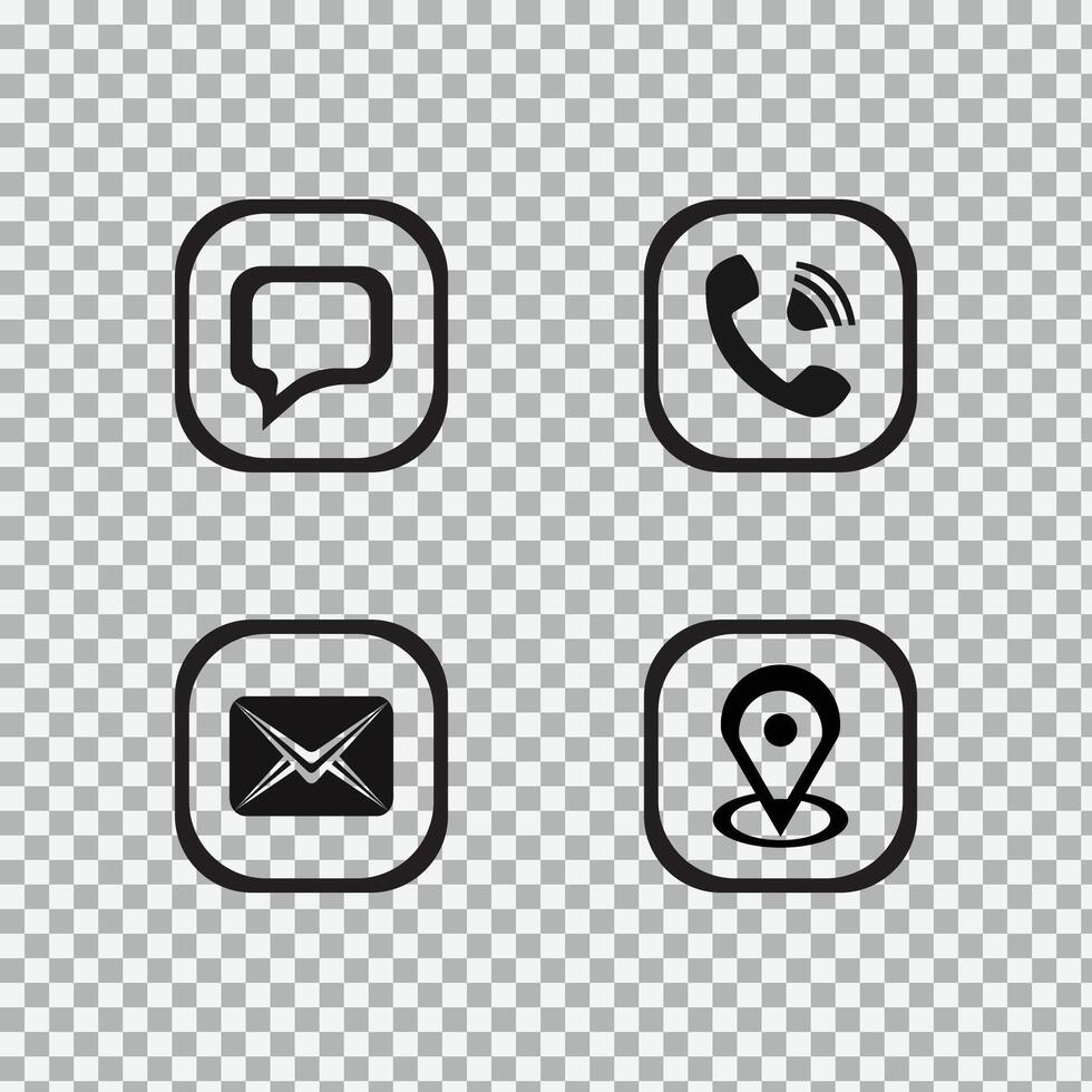 Contact Icon And Contact Symbol Phone Email Location Chat vector