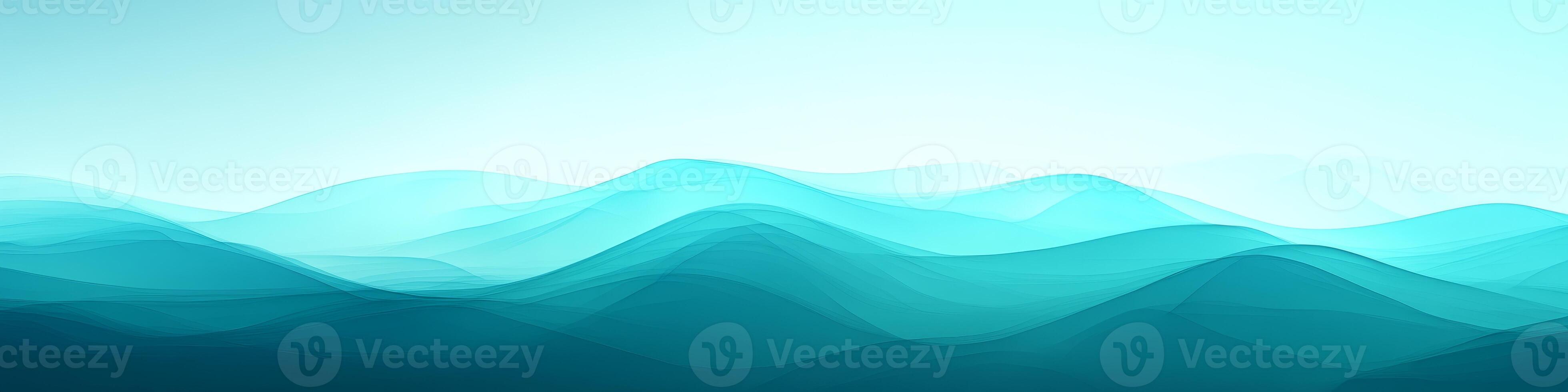 Seamless Robin s Egg Blue Gradient, Abstract Minimalist 3D Wave Texture Background Design photo