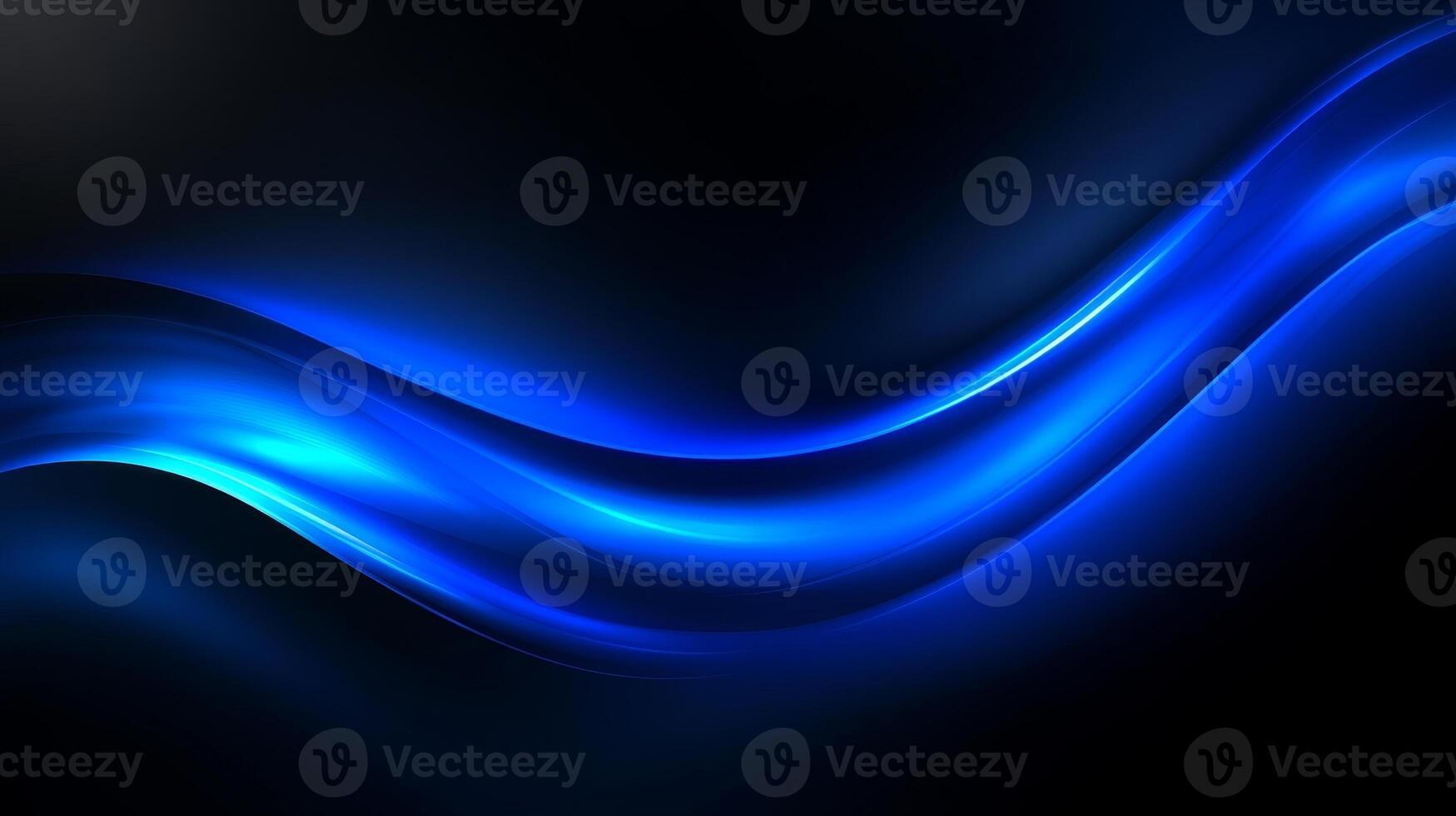 Abstract Blue Light Wave, Smooth Wavy Flowing Shape, Technology Background, Design Element photo