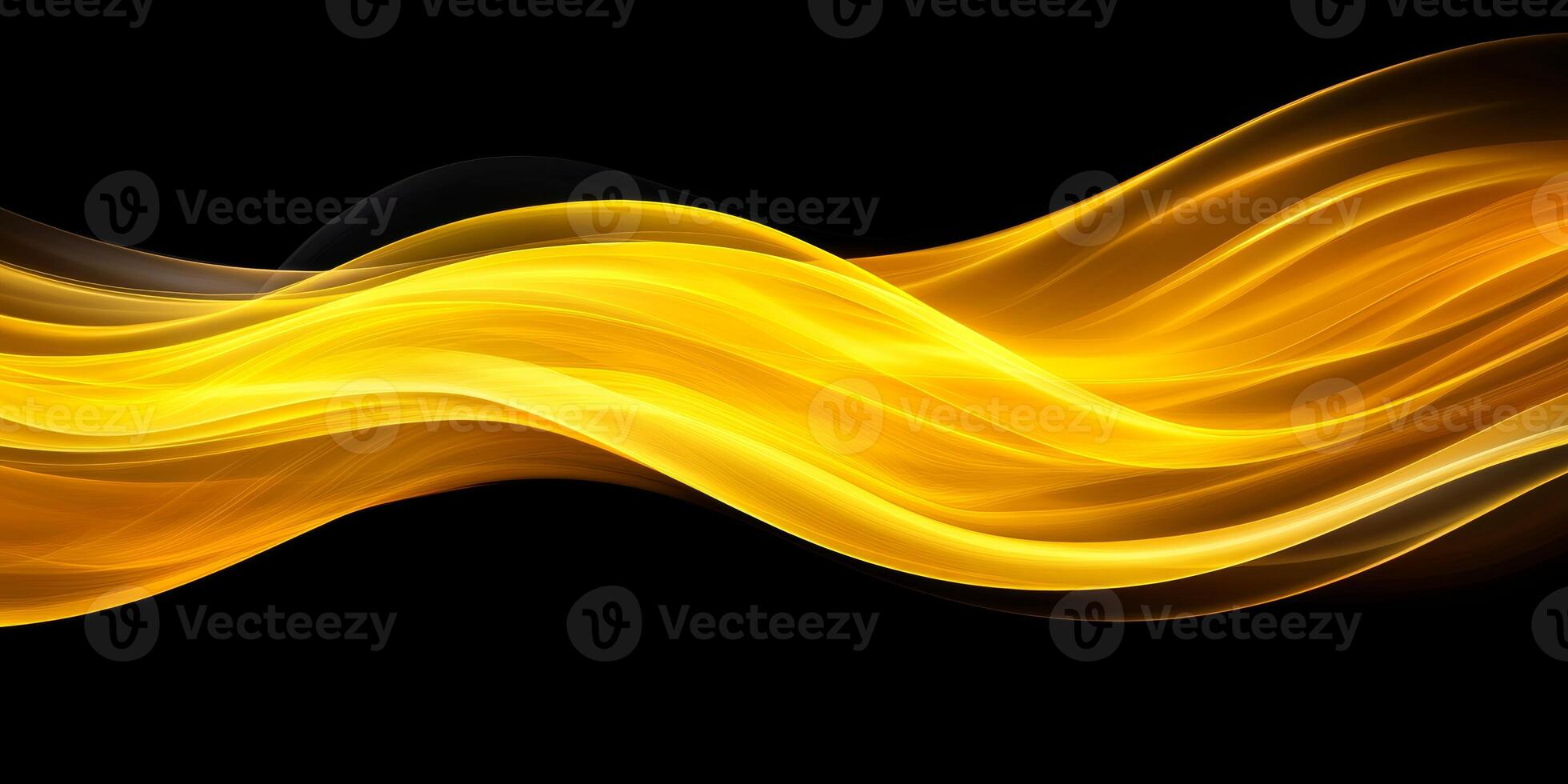 Abstract Golden Wave. Curve Smooth Yellow, Orange Design. Flowing Abstract Background For Wallpaper. photo
