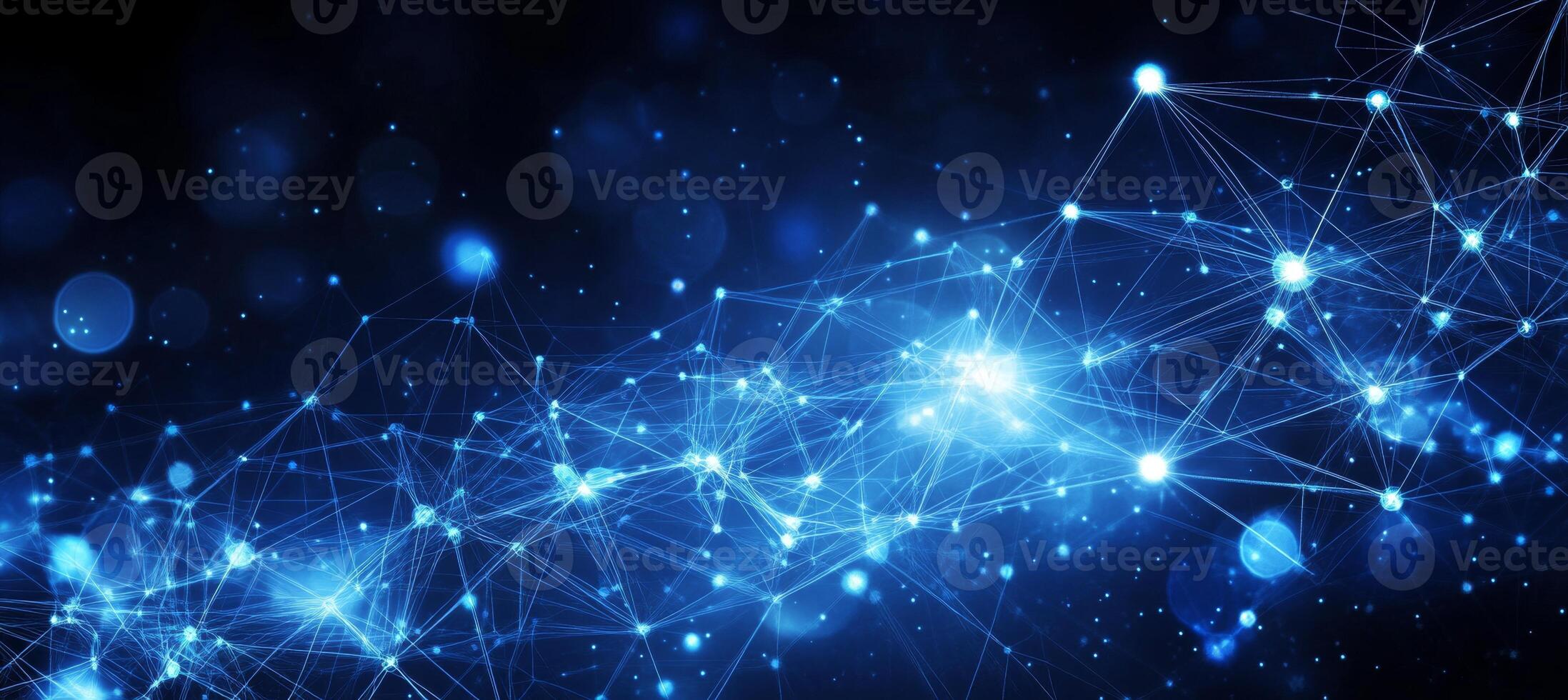 Glowing Abstract Network Connections Technology and Communication Background With Bokeh Effect photo