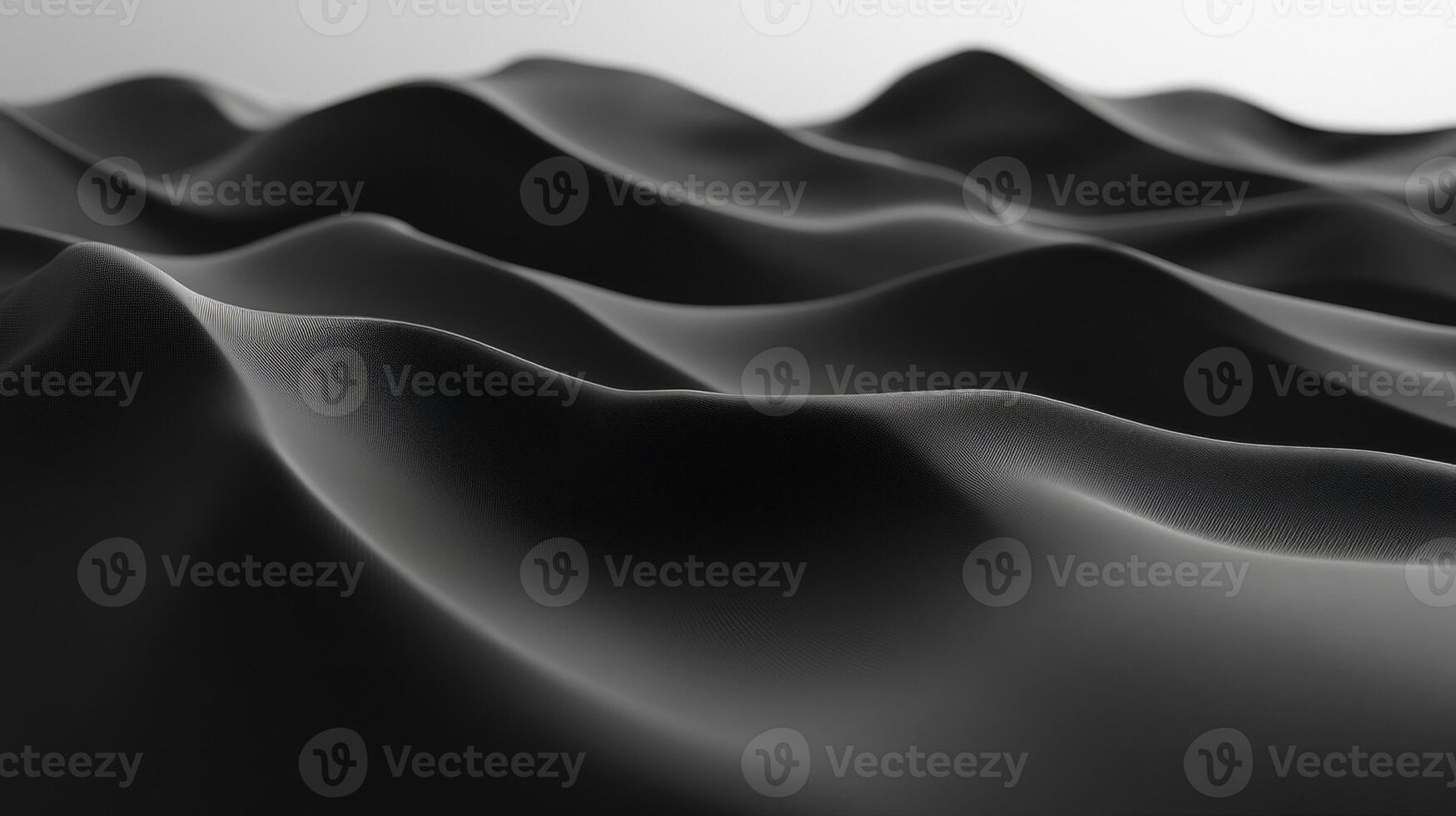 Abstract Black Waves, Seamless 3D Pattern, Digital Background, Futuristic Design Element photo