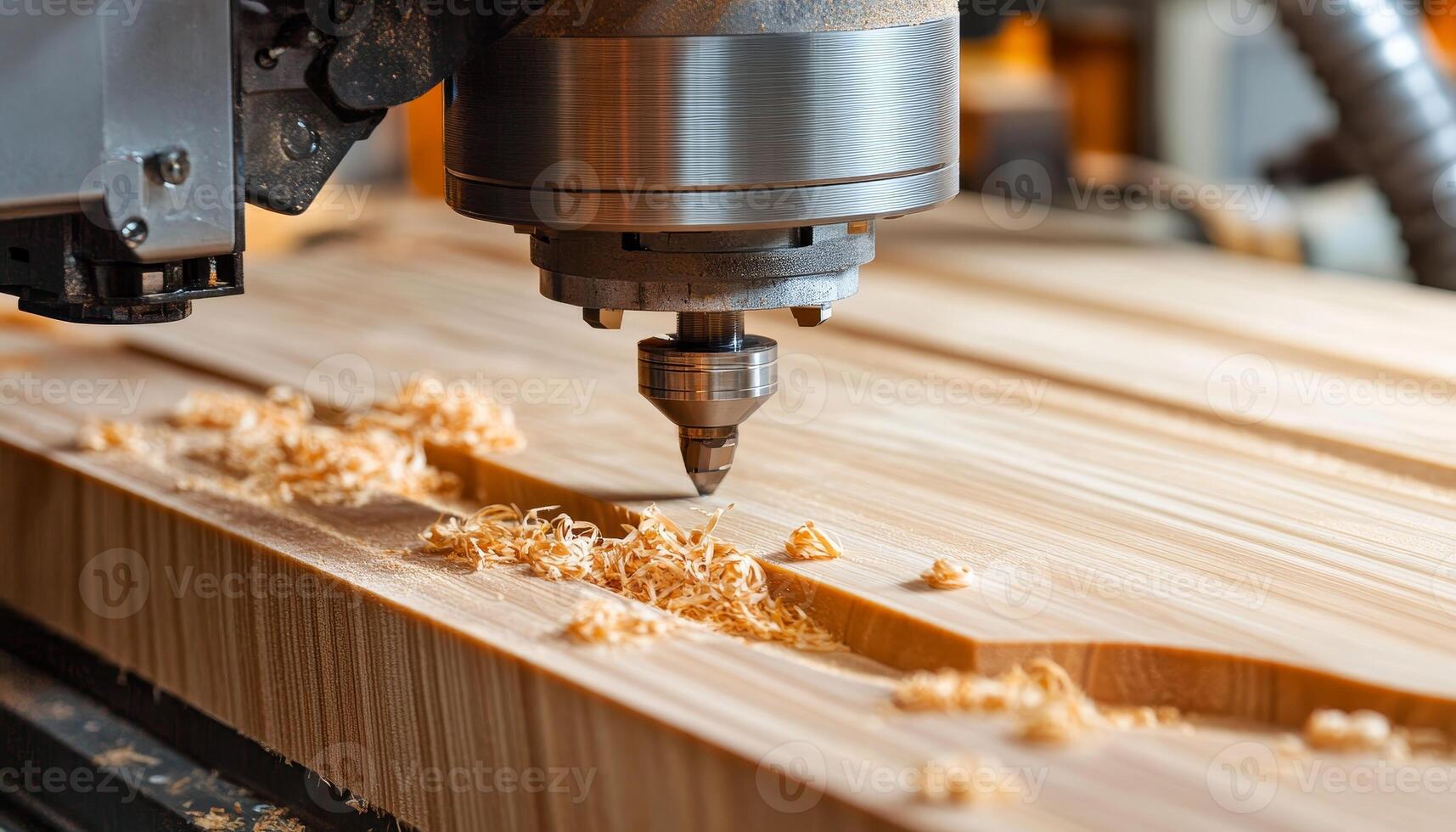 CNC Router in Action Precision Woodworking and Cutting Plywood with Modern Machinery photo