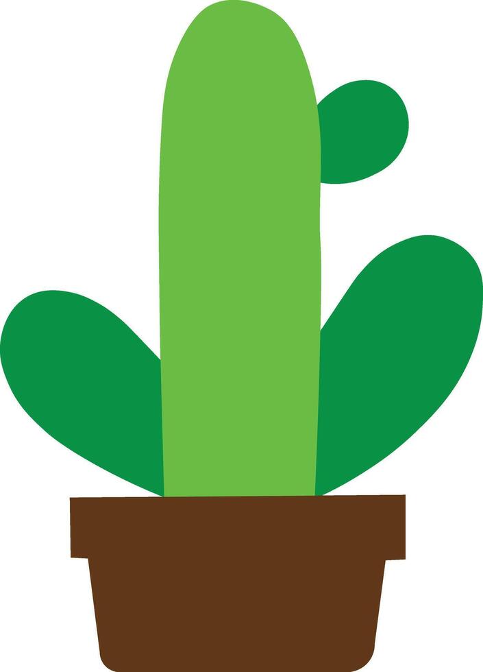 A cactus plant in a pot on a white background vector