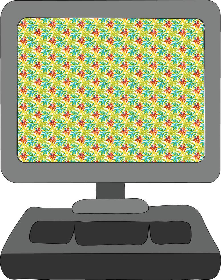 A computer screen with colorful flowers on it vector